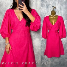 New Women’s GEORGE Pink Textured Stretch Flowy Summer Holiday Midi Dress Size 20