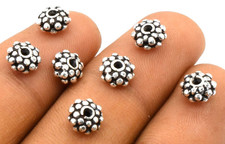 13 Pcs 7mm Rondelle Spacer Bead Antique Silver Plated Jewelry Making