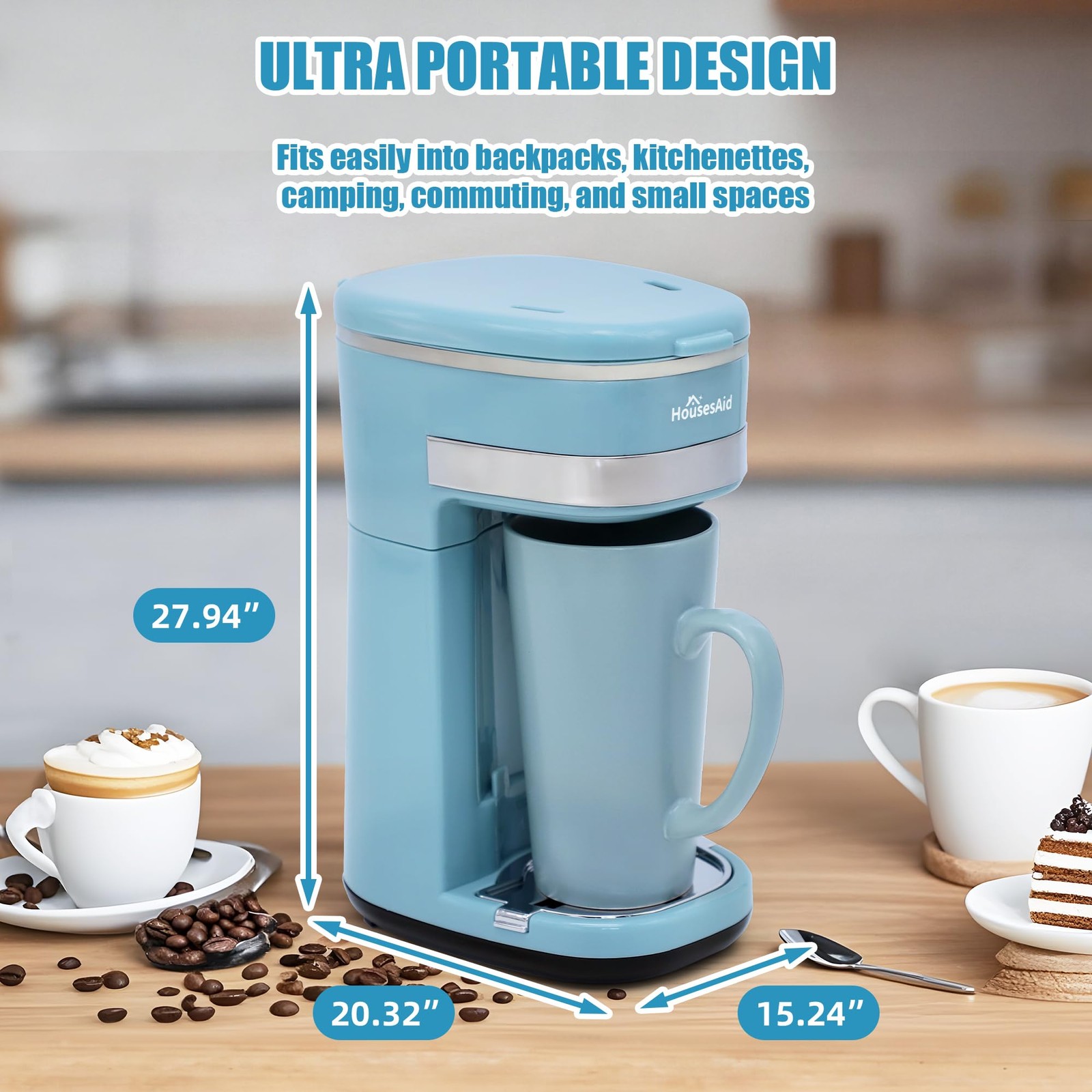 Coffee Machine, Single Serve Coffee Maker,One Cup Coffee Maker with Reusable ...