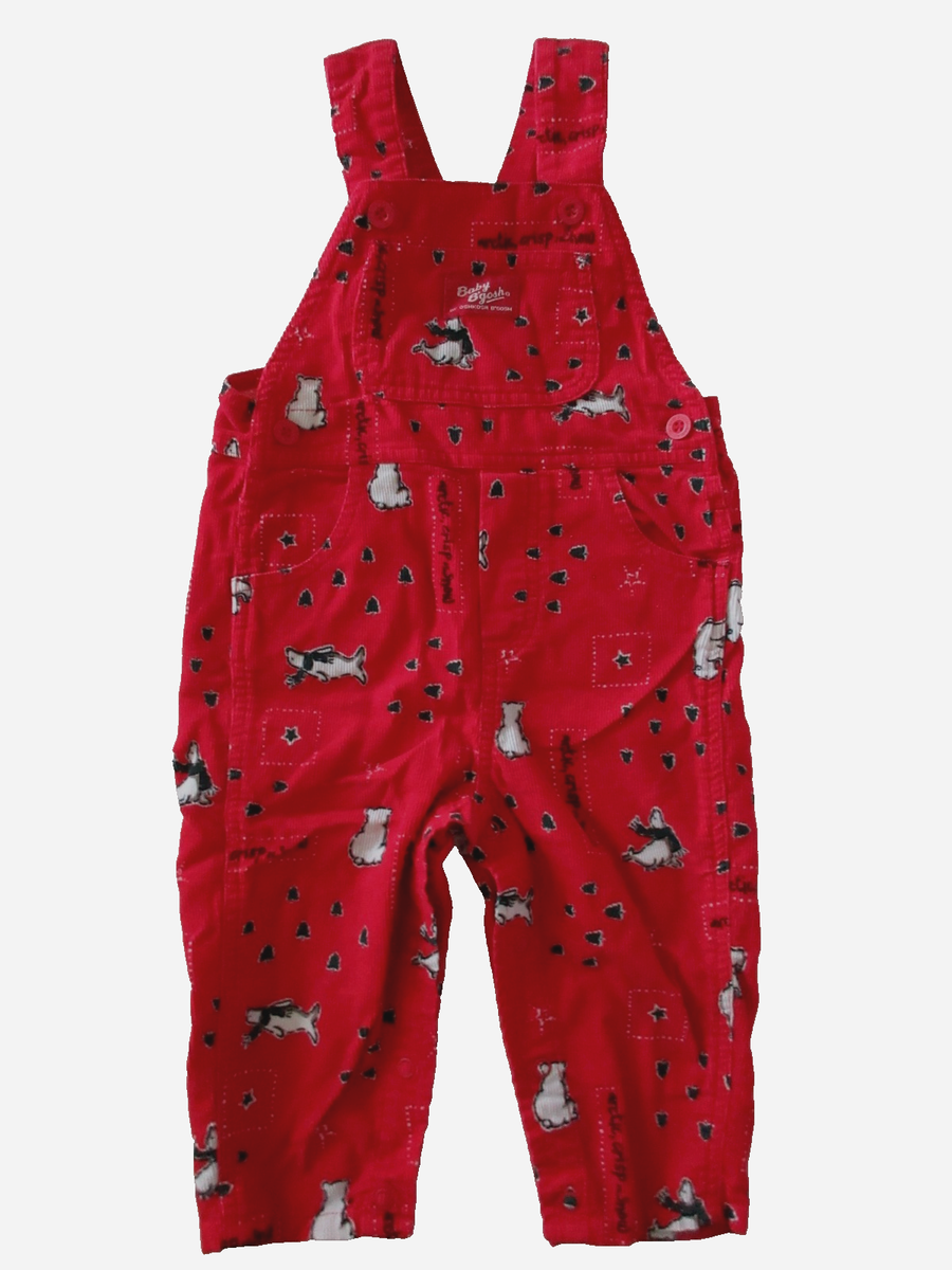 Vintage Oshkosh Baby B'gosh Corduroy Overalls Arctic Seal Bear