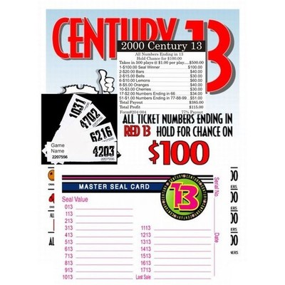 CENTURY 13's Single game, pull tabs- Jar Tickets