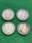 Barber Half Dollar Lot of 4 - Detail Remains - Lower Mintage 90% Silver 👀!!
