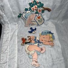 VTG. 1952 DOLLY TOY COMPANY ROCK A BYE BABY WALL DECOR MADE IN USA