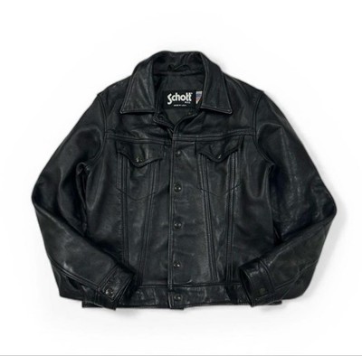 Schott 620US 3rd Type USA Black Cowhide Leather Jacket Size 38 Rare Authentic