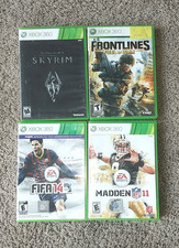 Xbox 360 Games Lot FIFA Soccer 14 Madden 11 Skyrim Frontlines