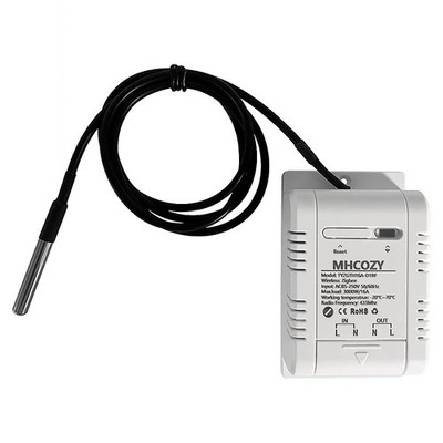Zigbee Temperature Sensor Controller with Waterproof ProbeTuya app Remote 16A...