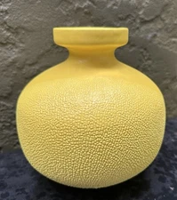 Vtg 70s Royal Haeger Lava Glaze Lemon Peel Pottery Bulbous Vase Mid Century MCM