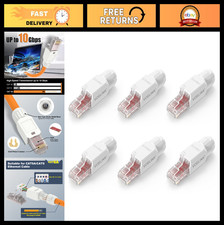 Tool-Free RJ45 Connector, CAT6A Modular Plug, Gold Plated UTP, 6 Pack for 23-26