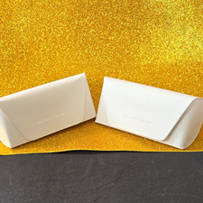 2 Michael Kors White Clamshell Case for Glasses/Sunglasses Snap Closure