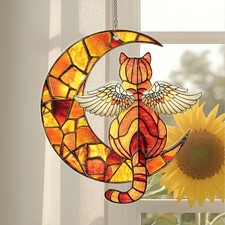 Orange Cat Memorial Suncatcher, Suncatcher Hanging Window, Cat Sun Catcher