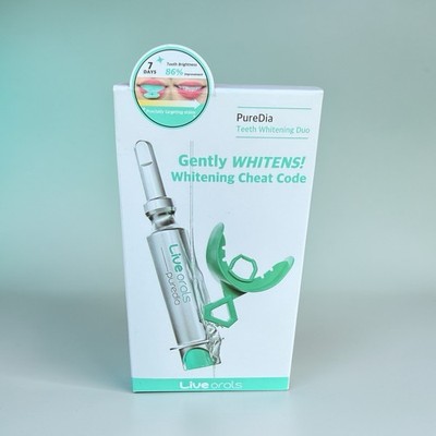 Live Orals PureDia Teeth Whitening Kit Gel & Mouthpiece Tray At-Home Whitening