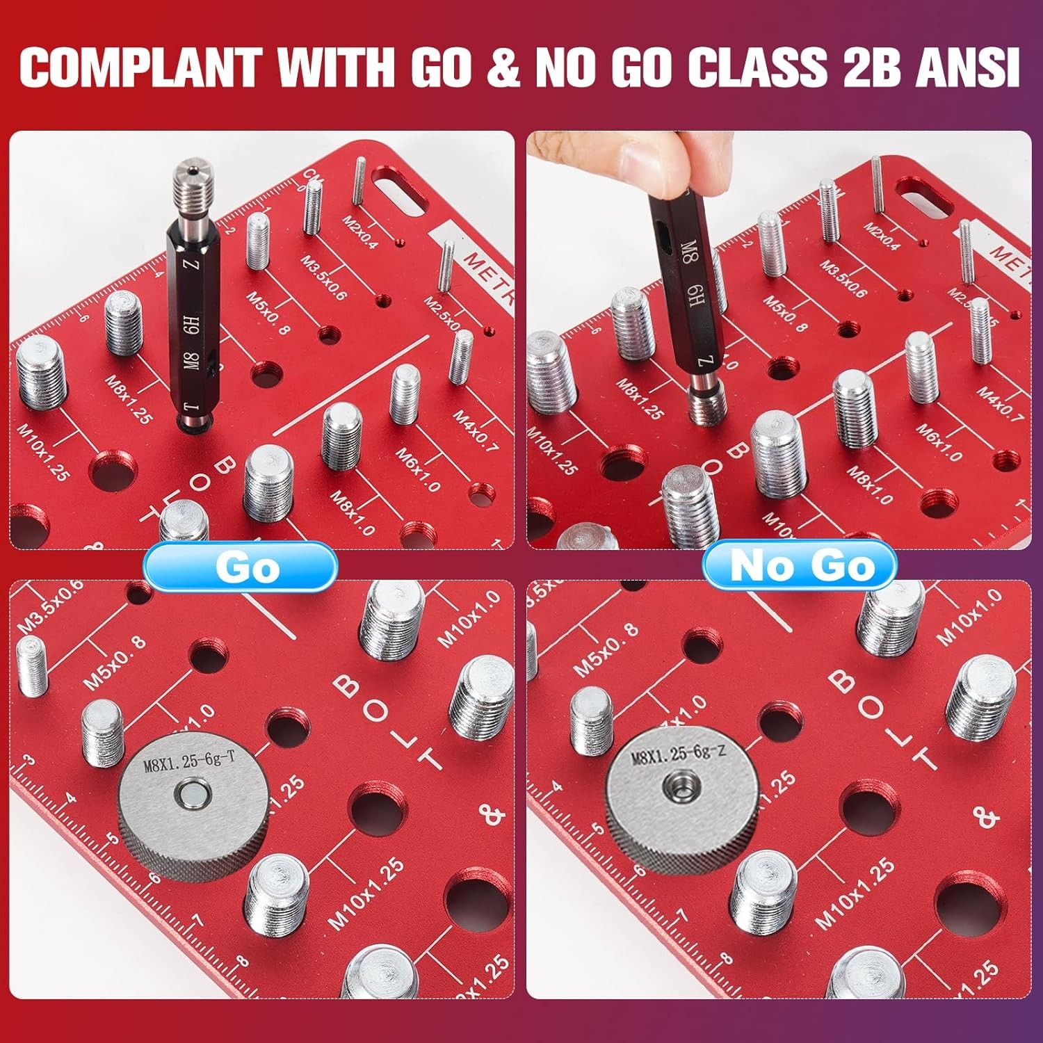 56Pcs Thread Checker, Nut and Bolt Checker Standard Metric,... 