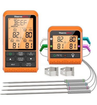 ThermoPro TP20 Wireless Cooking Food Remote Thermometer with Dual Probe - Orange