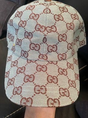 Gucci GG Monogram Canvas Beige Brown Baseball Cap Designer Hat