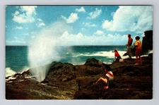 Oahu HI-Hawaii, The Blow Hole, Vintage Postcard
