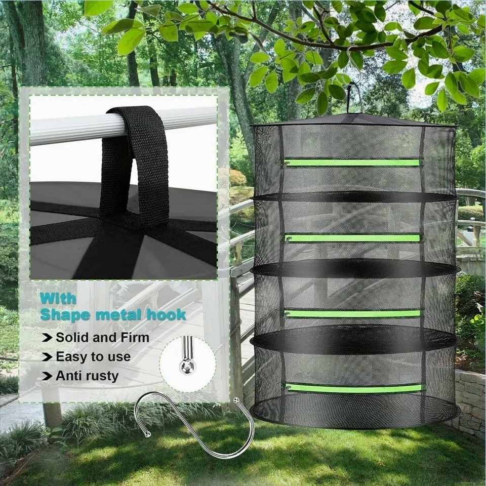 Rede de secagem 4-8 camadas para ervas, peixes, cesta suspensa, rack seco, saco secador, malha - Imagem 2 de 4