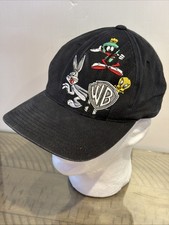 Vintage LOONEY TOONS Hat Cap Black Bugs Bunny Tweety bird marvin martian 90s