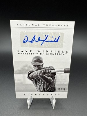 2015 National Treasures Dave Winfield AUTO TWINS HOF #31/99 Number Match