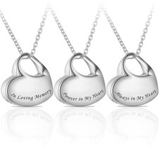 3 Pack Cremation Jewelry for Ashes Waterproof Heart Urn Necklaces  Memorial