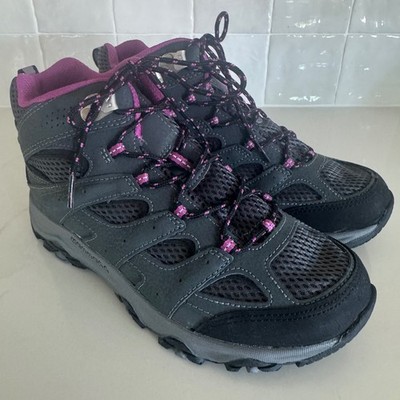Merrell Kids Moab 3 Mid Waterproof Hiking Boots Girls 5 Grey Granite Berry NWOT