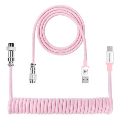 Spiral Type-C to USB A Gaming Mechanical Keyboard Cable Detachable Metal Avia...