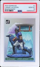 2024 Panini Donruss Lamar Jackson #1 PSA 10 Downtown Football Gem Mint