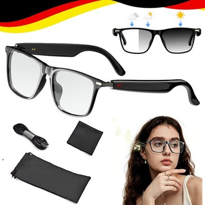 AI Smart Brille Echtzeitübersetzung 45 Sprachen Bluetooth 5.4 IP68 Schwarz