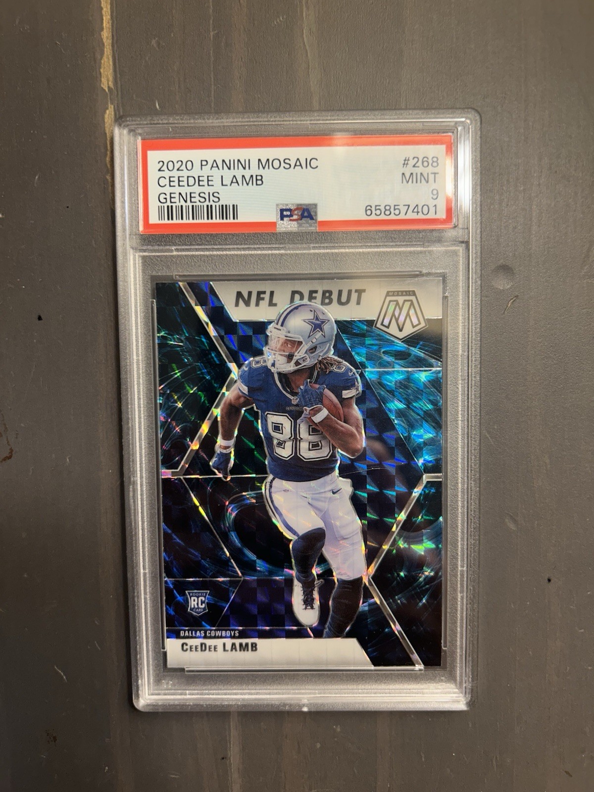 2020 Mosaic Ceedee Lamb Genesis Rookie Cowboys PSA 9 No. 268
