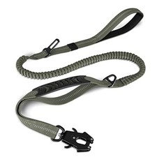 Tactical Dog Leash Heavy Duty, 4-6FT Shock Absorbing Bungee Lead Army Green