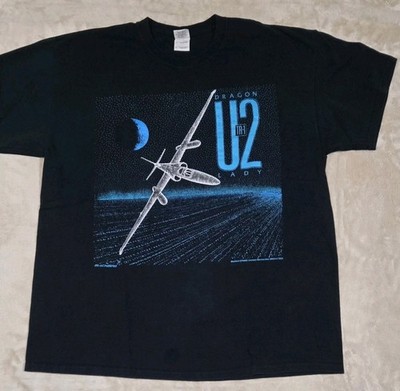 U2 Dragon Lady TR-1 Mens XL T-Shirt Double Sided Print Lockheed Blackbird 