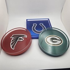 NFL Team Epoxy Resin Coasters Custom Handmade Football Fan Gift set of 3