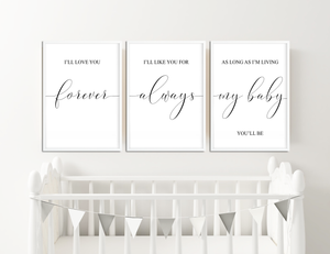 monochrome nursery prints