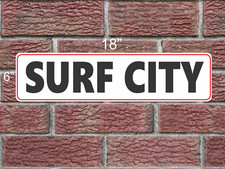 Surf City 6x18 Metal Sign