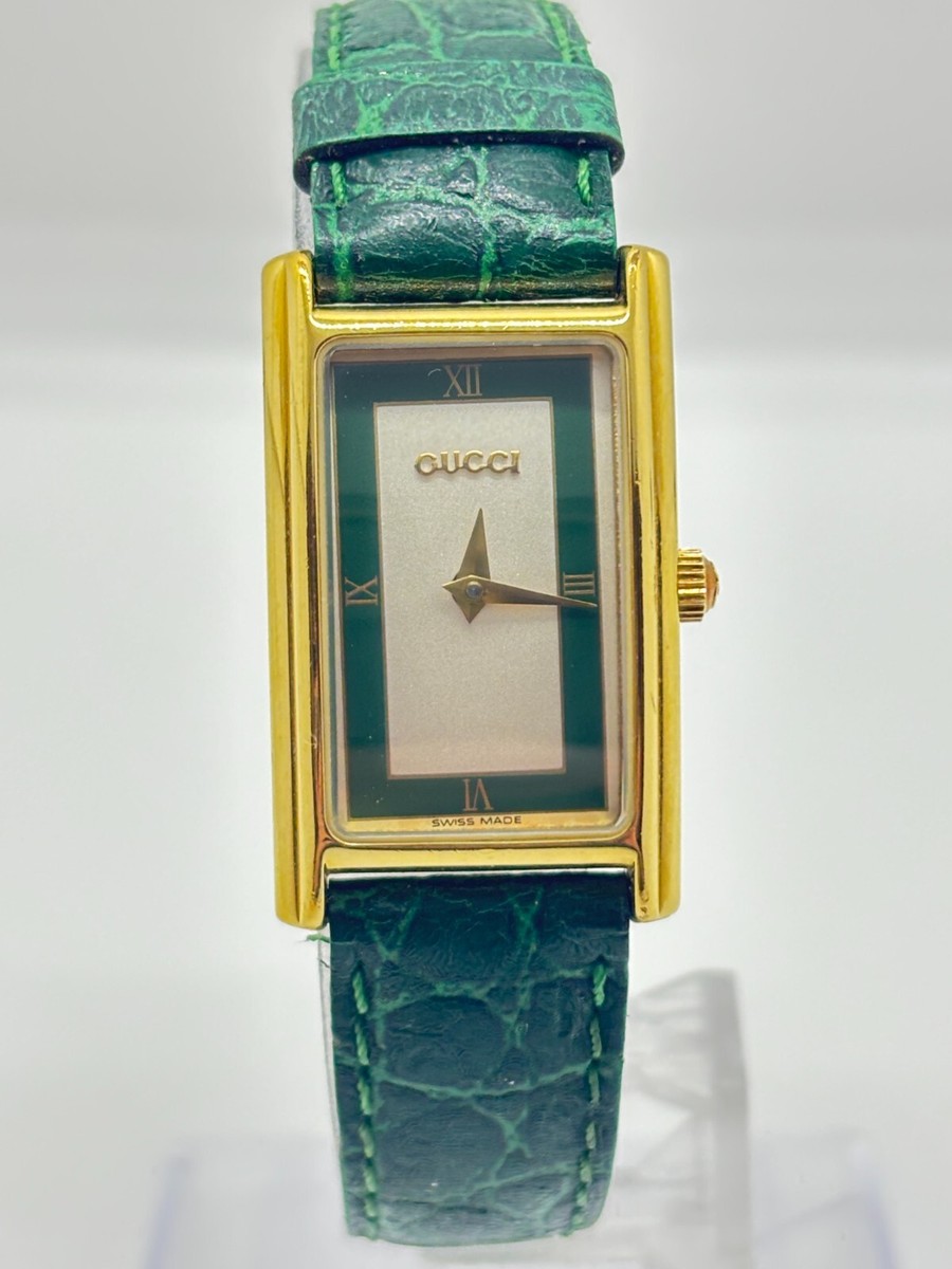 Exc+5 ] Gucci 2600L Green Gold Women's Quartz Watch Used Working F
