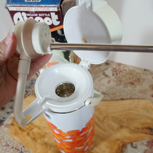 Vintage 70's Air Pot Pump Swivel Base Dispenser Hot Cold Floral Coffee Drinks - Picture 6 of 9