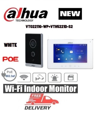 Dahua KIT VTO2211G-WP+VTH5221D-S2 IP-video WiFi/POE intercom NEW!! WHITE