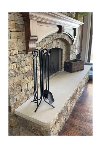 Pilgrim 18002 5 Piece Forged Hearth Tool Set - 33" Tall Black - Picture 4 of 8