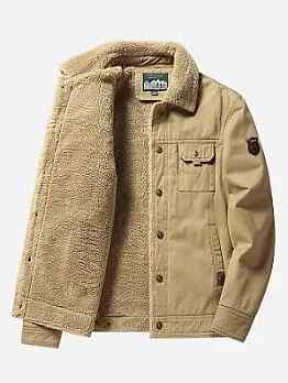 Kurzmantel Jacke Elegant Mode Herren Slim Beige Warm Bequem 111118