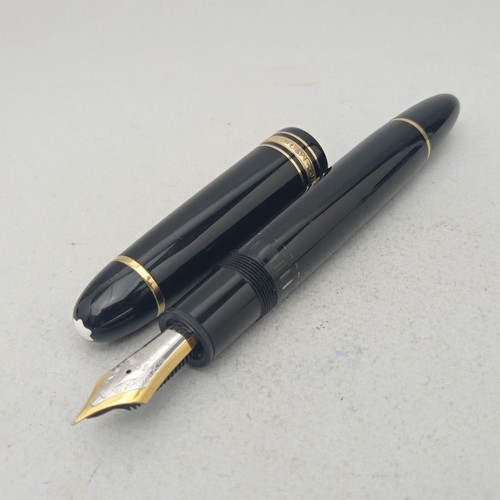 Montblanc Meisterstuck 149 Black Fountain Pen 18k F Nib Vintage 90s W.Germany - 第 4/18 張圖片