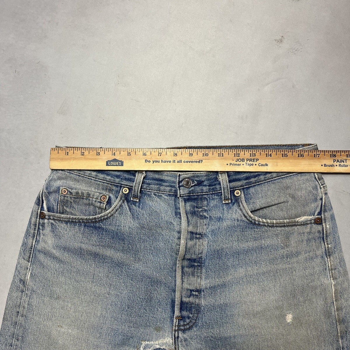 Vintage 90s Levi's 501XX USA Thrashed Cool Repairs Denim
