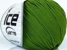 8-Skein Lot Adel Yarn Cotton Fine Baby 8x50g/135m Green