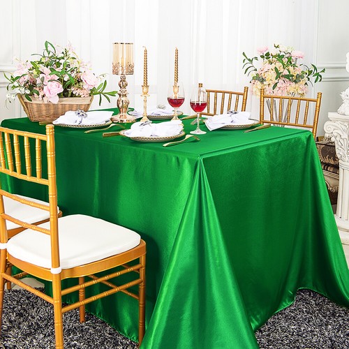 Wedding Linens Inc. 54" x 108" Premium Rectangular Satin Tablecloths - Picture 36 of 59