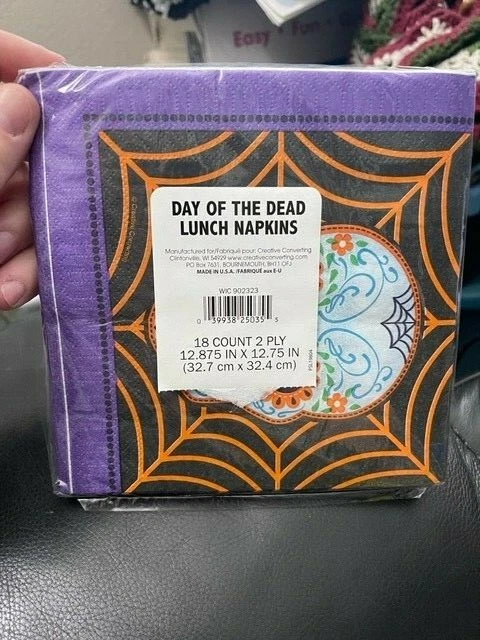 Día de los Muertos Colorido Calavera de Azúcar Almuerzo Servilletas Paquete de 18 ¡¡Nuevo!!! Foto 2 de 2