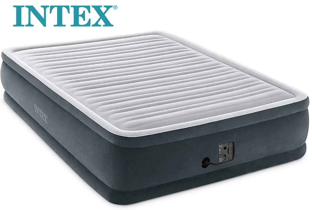Intex Elevated Dura Beam Fiber Tech Airbed with Built in Pump Queen