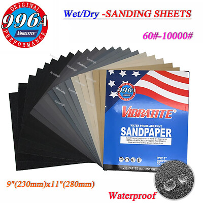 9''x11'' Schleifpapier Nass & Trocken Schleifmittel P60-P10000 Wasserfest Einzeln