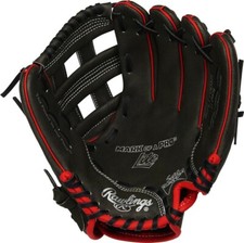 Rawlings Mark of a Pro Lite  11" Youth Baseball Glove  Black / Red