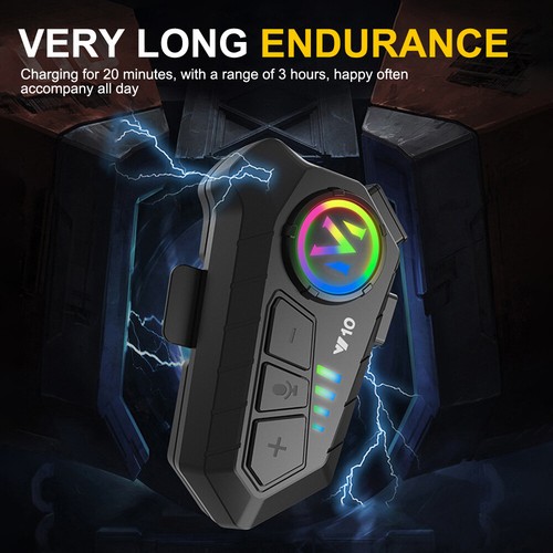 Bluetooth Motorcycle Bike Headphone Handsfree Helmet Headset Intercom Waterproof - Photo 9 sur 26