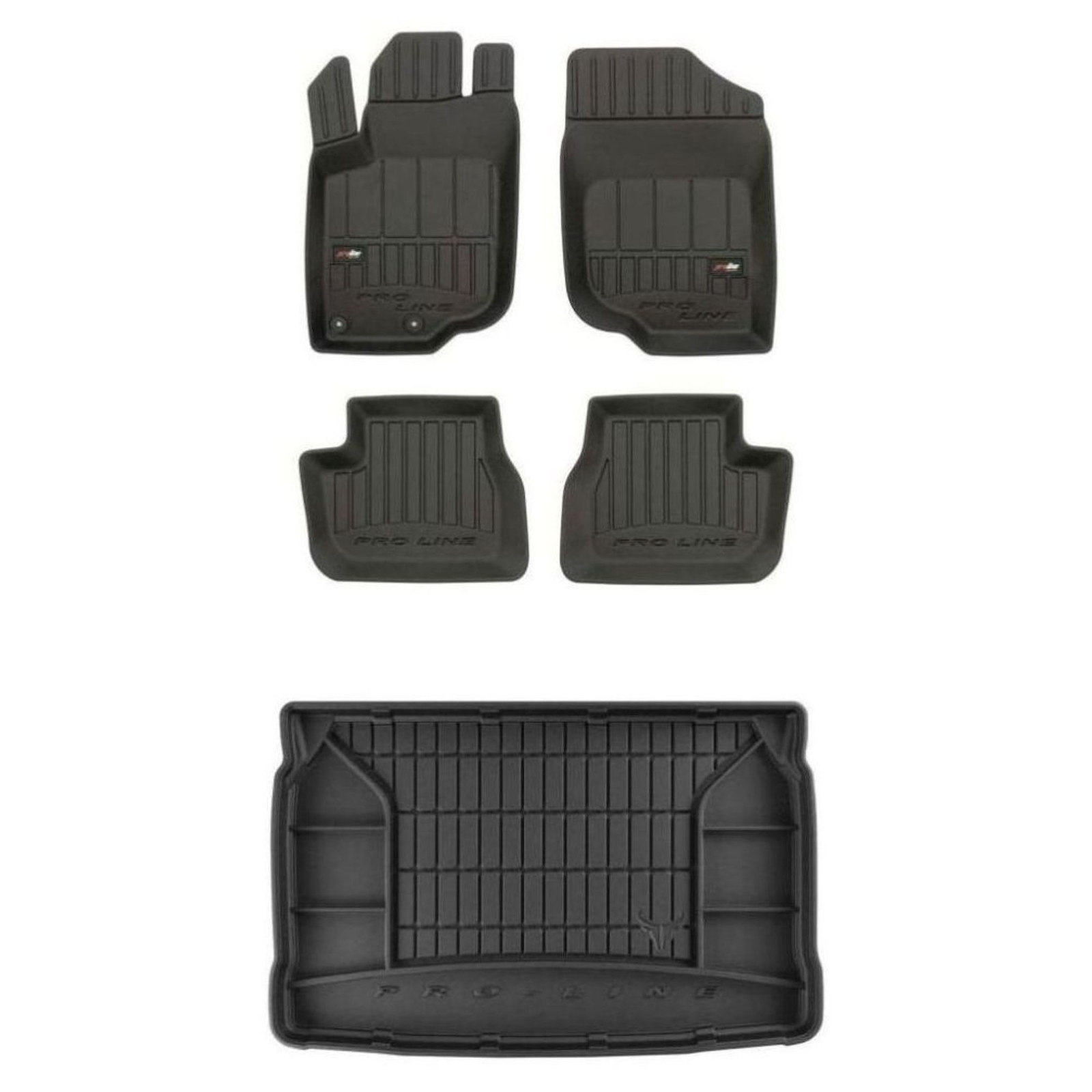 Tapis de sol et coffre en TPE Frogum Pro-Line pour Peugeot 207 noir