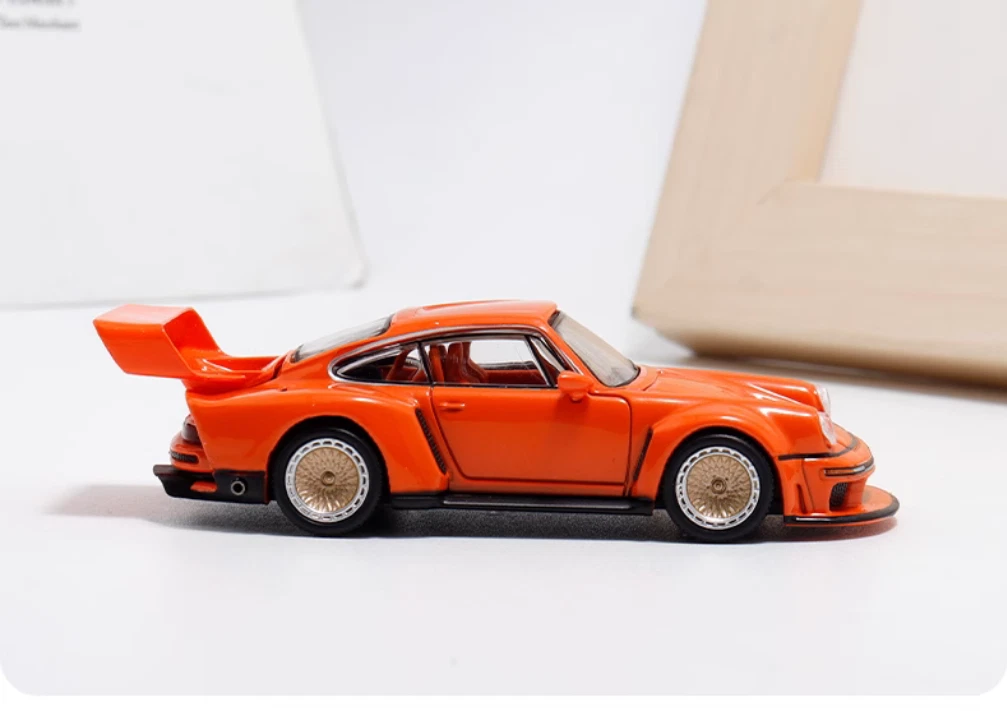 FY 1:64 Orange Porsche Singer DLS Turbo alloy car model