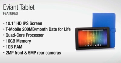 Eviant 10.1'' Touch screen HD IPS Screen 16GB Quad-Core with Bonus